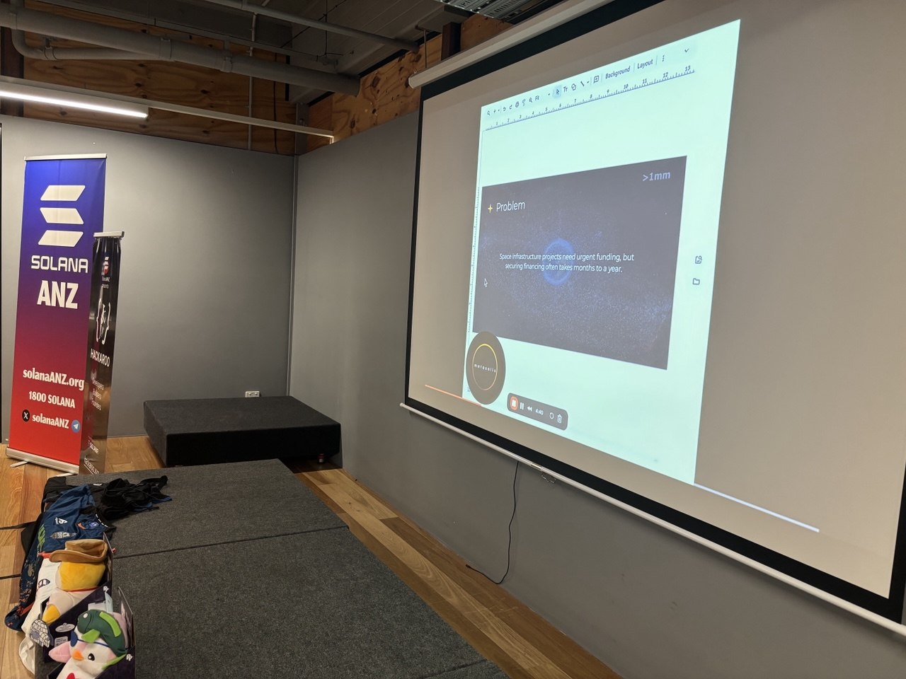 Metsella pitch projected on screen